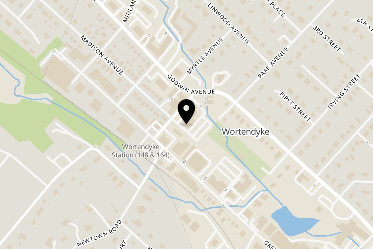 Map showing the location of Rosario's Trattoria & Pizzeria on 29 Central Ave in Midland Park